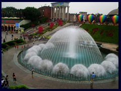 The entrance area to Windows of the World seen from the monorail train.